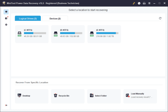 MiniTool Power Data Recovery v12.8 便携版｜专业数据恢复工具支持误删/格式化/分区丢失恢复
