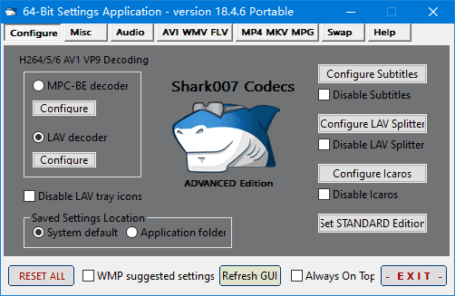 Shark007 Codecs v20.5.4 便携版下载：支持所有音视频格式播放的Windows编解码器套件