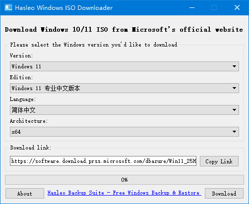 Hasleo Windows ISO Downloader(微软系统镜像下载) v3.2.2.0 绿色版