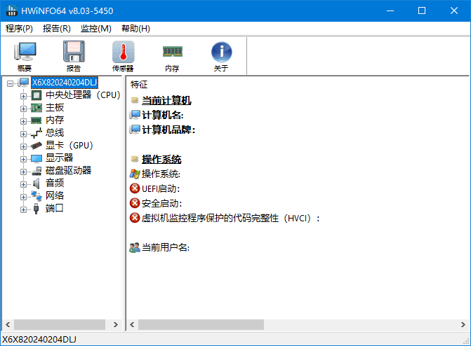 HWiNFO(专业系统信息检测工具) v8.50.6020 中文绿色版