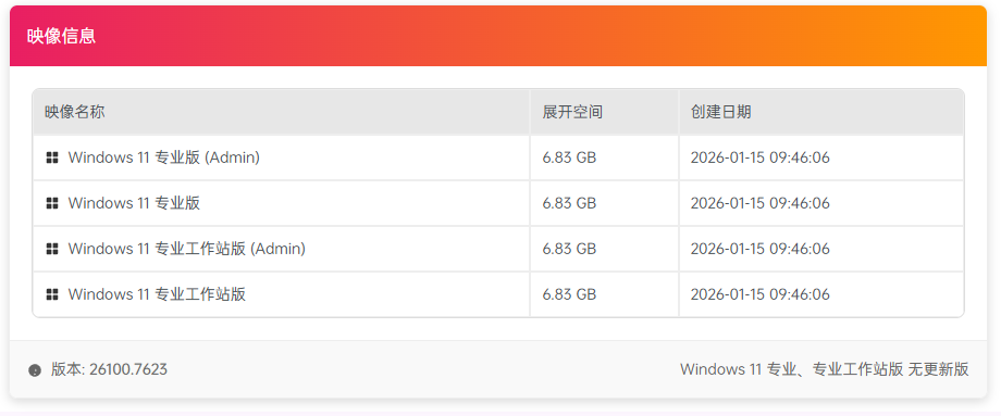 不忘初心】Windows11 24H2 (26100.8973) X64 无更新[纯净精简版][2.84G](2026.7.30)