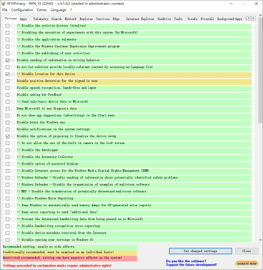 系统隐私保护工具 | W10Privacy v6.3.0.1 中文绿色版